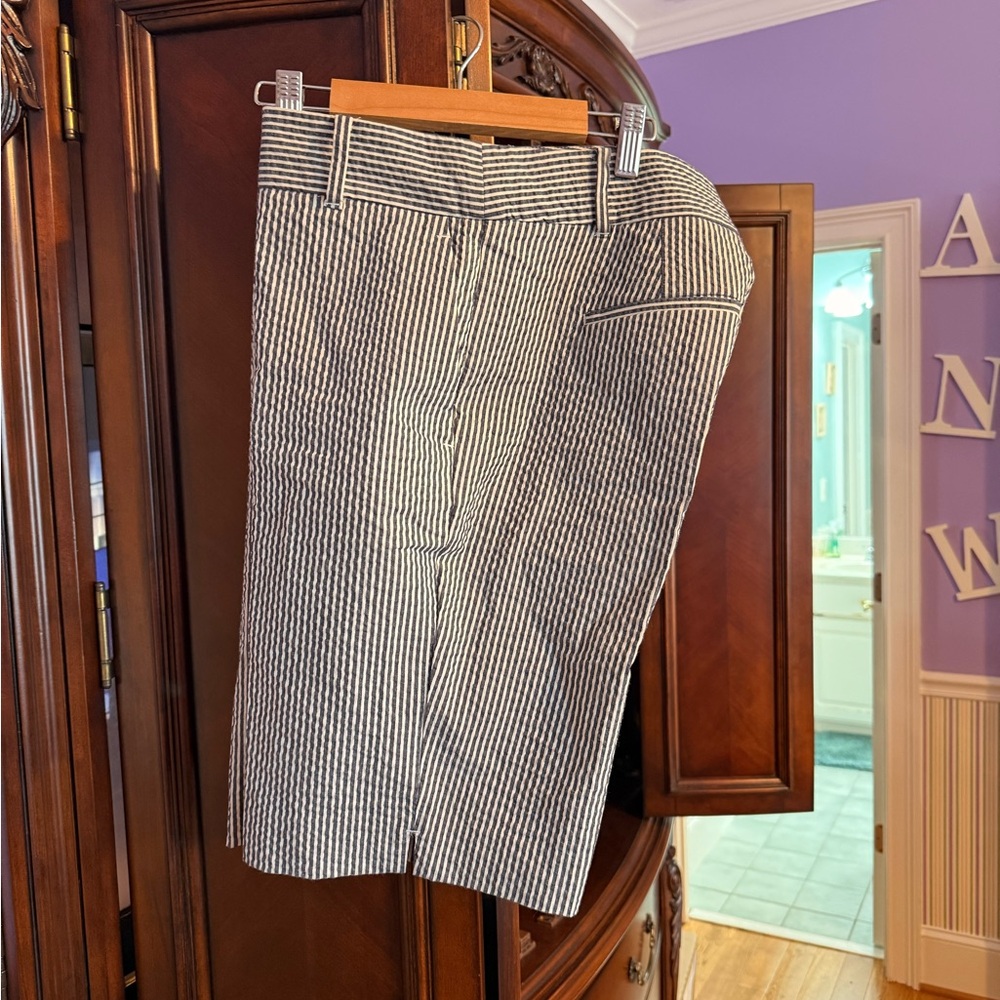 Black and White Striped Shorts